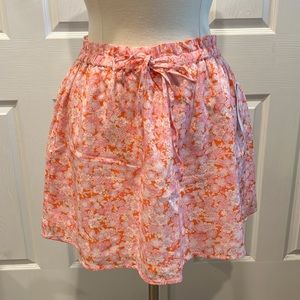 NWT ABOUND Floral Tie Front Cotton Mini Skirt